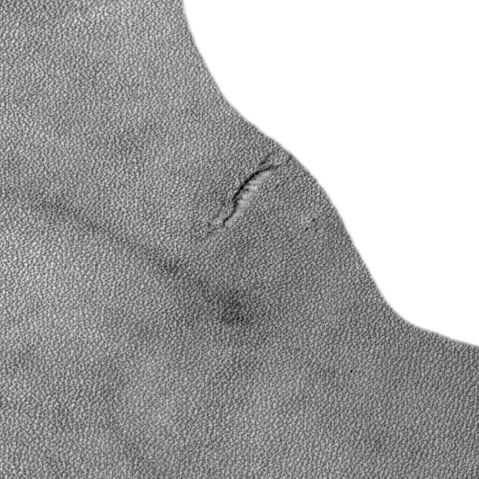 Close-up of the sample: the detections around one open defect